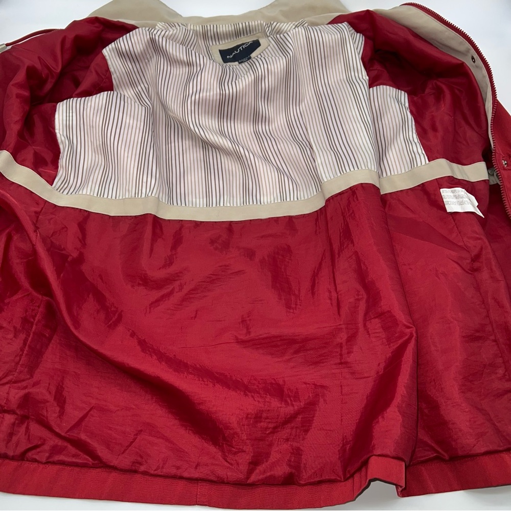 Nautica Women's Red/Tan Utility Jacket w/Removable Hood Zipper/Snaps Front-XLP - Picture 13 of 15